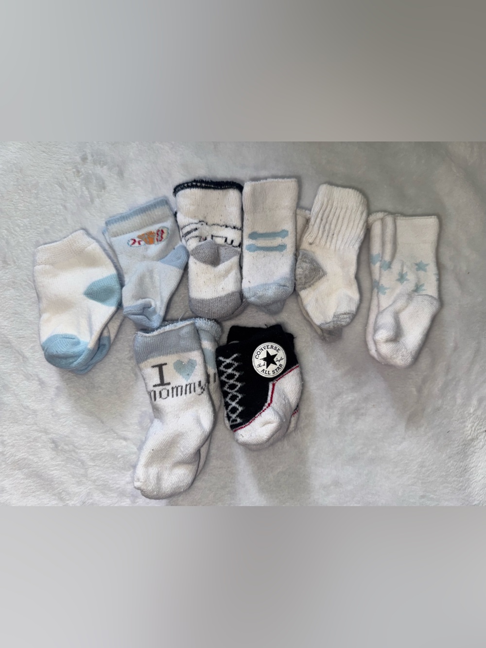 Converse Baby Sock with Blue and White Assorted Baby Socks